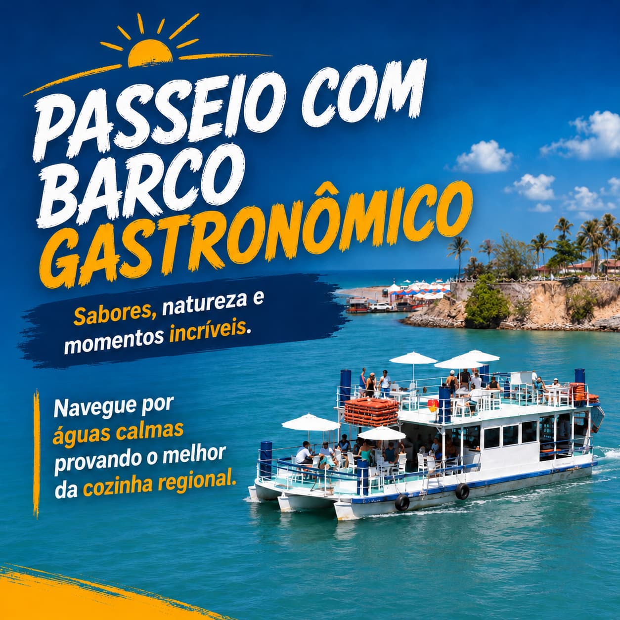Passeio com barco gastronômico